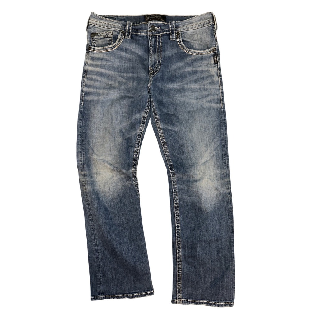 Silver Jeans Co Gordie Loose Fit Straight Leg Blue Denim M83456LD250 Mens 34x31